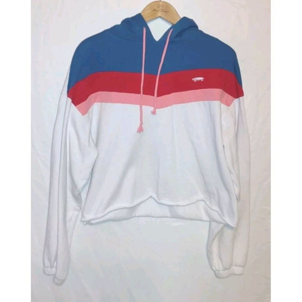 Van's Retro Women's Hoodie Size M White,Blue,Red,Pink